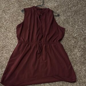 Sleeveless Burgundy Dress